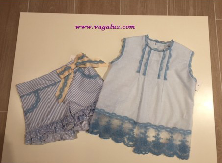 Short con blusa para niña azul celeste de Naxos Primavera Verano